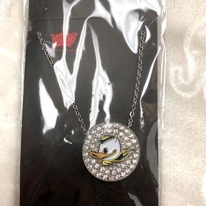 Fighting duck eclipse pendant necklace